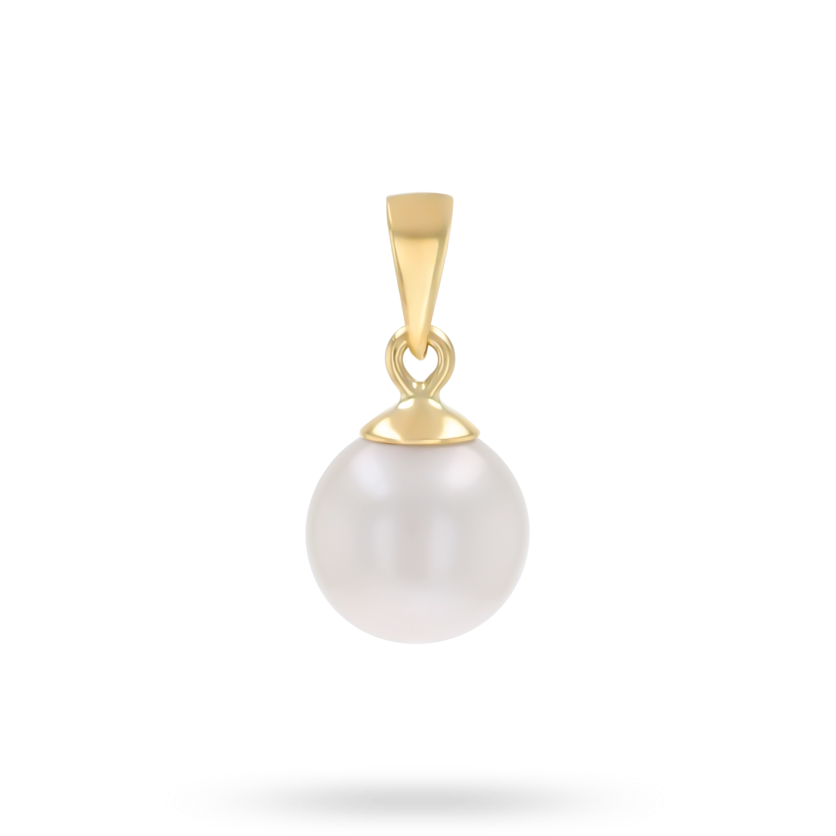 9ct Yellow Gold White Freshwater Pearl Round Pendant