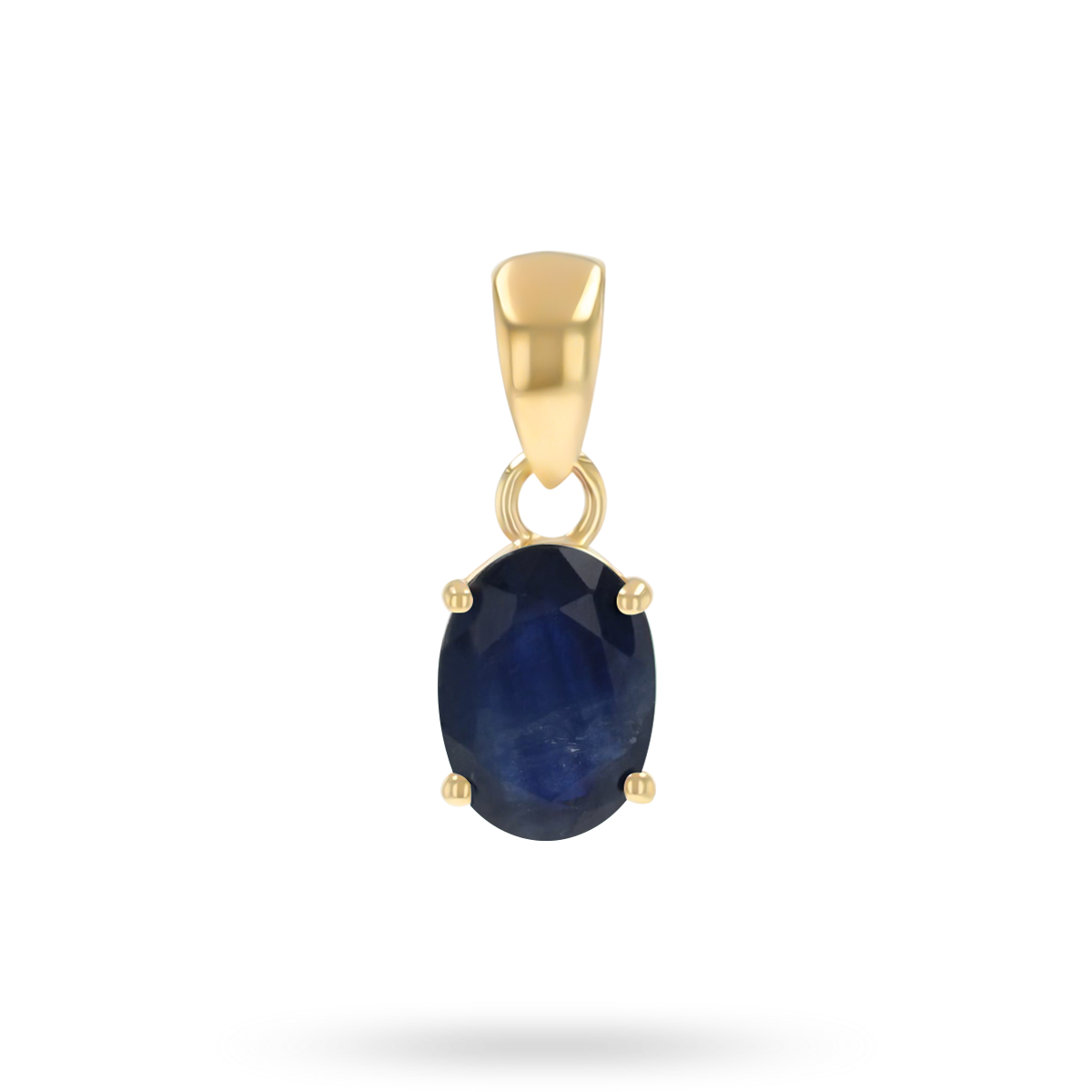 9ct Yellow Gold Oval Shaped Sapphire Claw Set Pendant