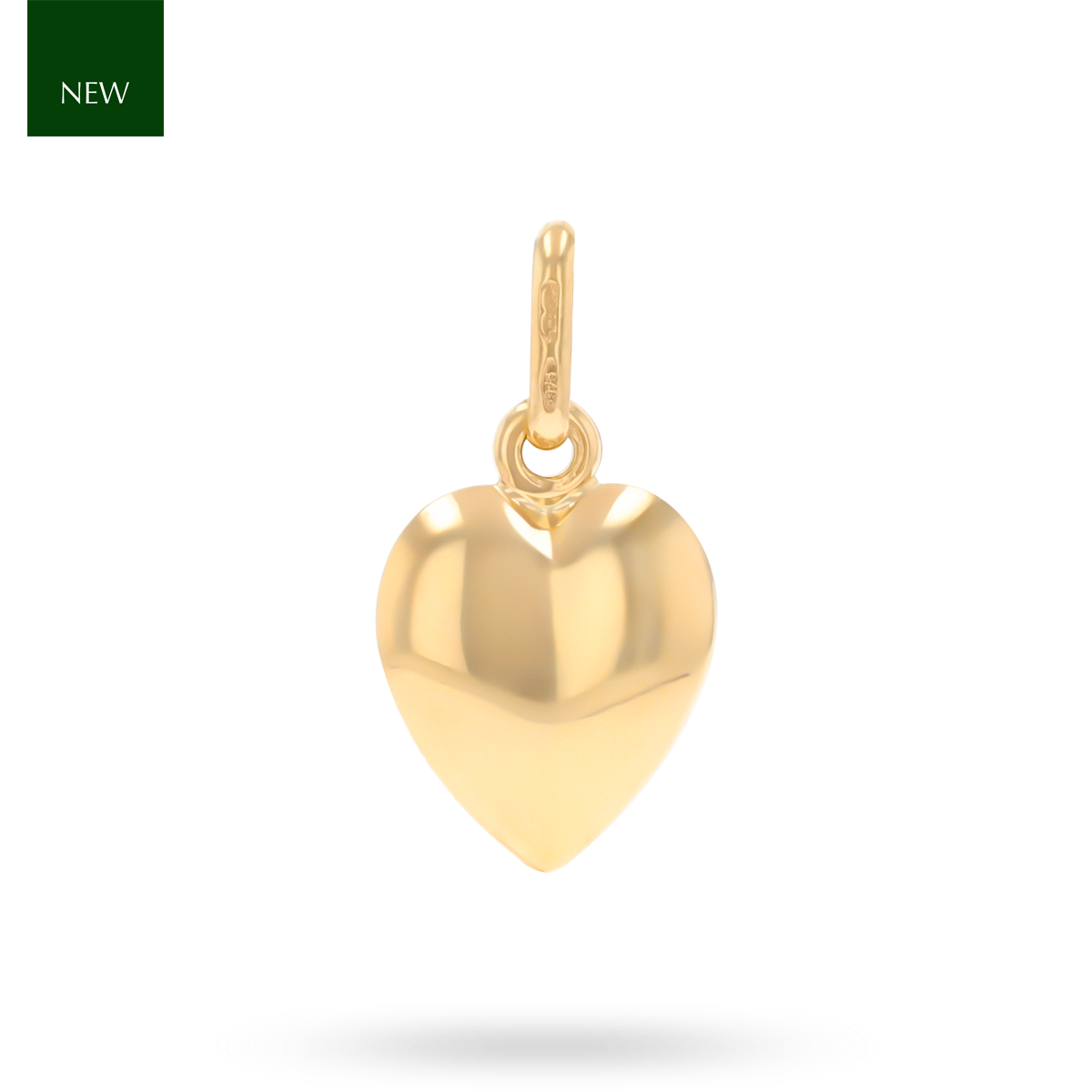 9ct Yellow Gold Plain Heart Pendant