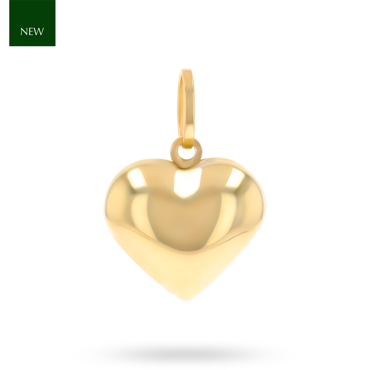 9ct Yellow Gold Puffed Heart Pendant