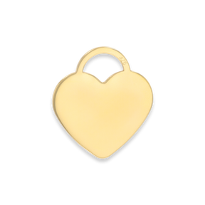 9ct Yellow Gold Plain Heart Shaped Disc Pendant