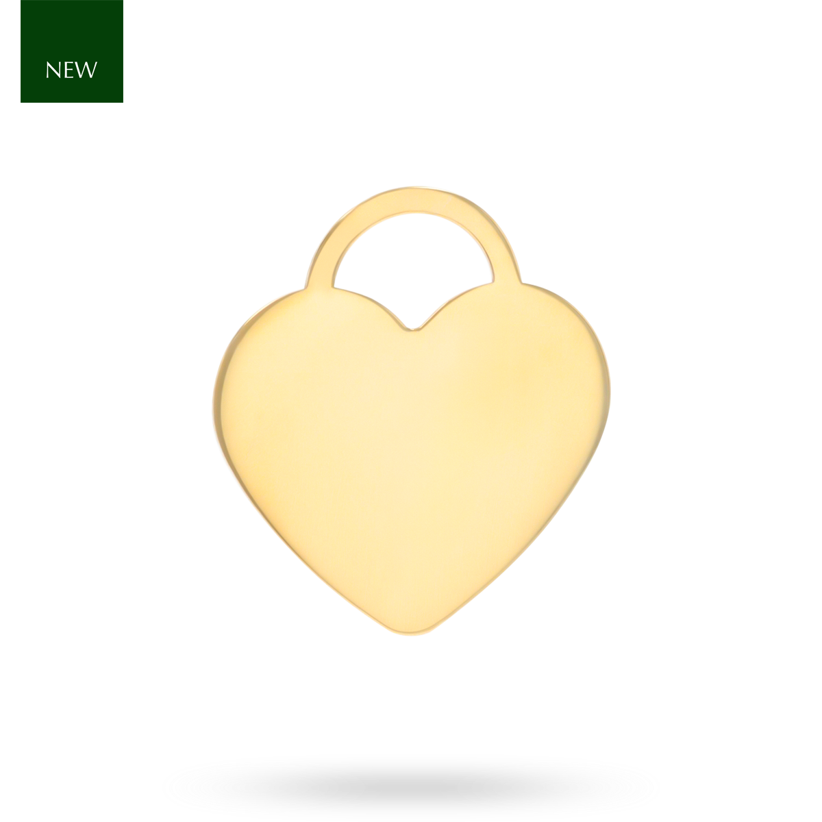 9ct Yellow Gold Plain Heart Shaped Disc Pendant