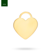 9ct Yellow Gold Plain Heart Shaped Disc Pendant