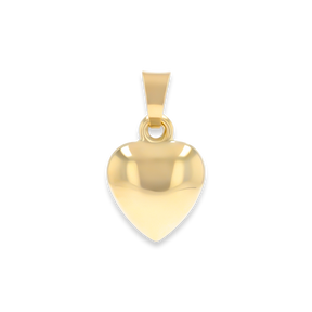9ct Yellow Gold Small Diamond Cut Heart Pendant