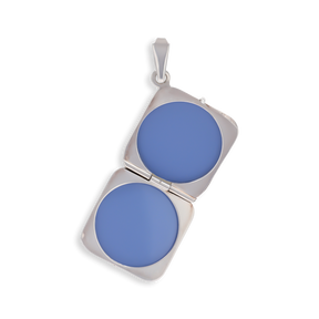 Sterling Silver Rhombus Shaped Wave Locket