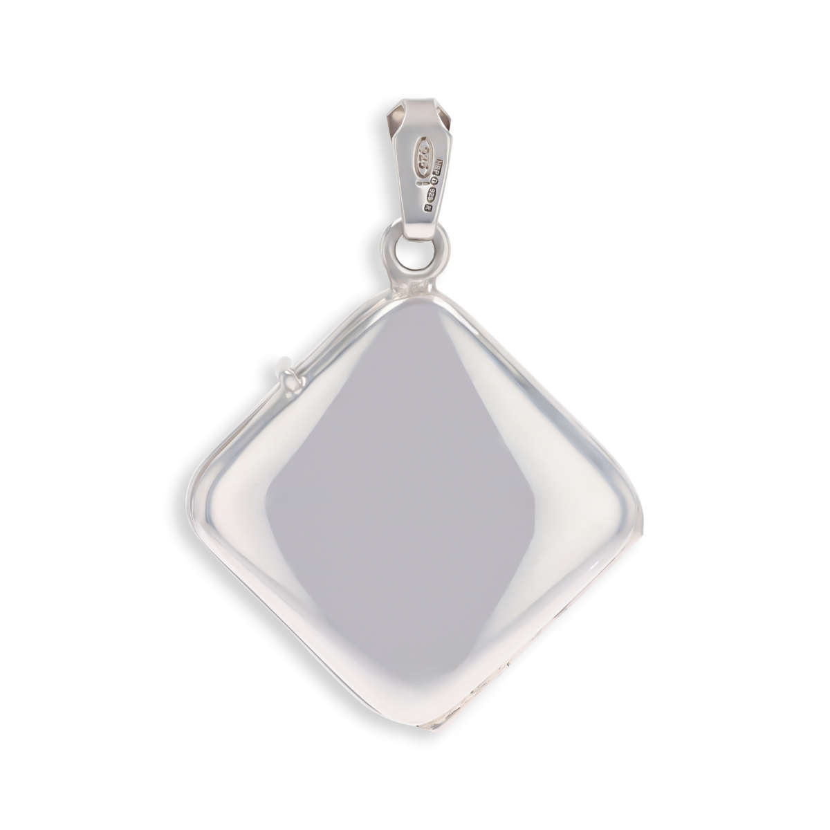 Sterling Silver Rhombus Shaped Wave Locket