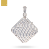 Sterling Silver Rhombus Shaped Wave Locket
