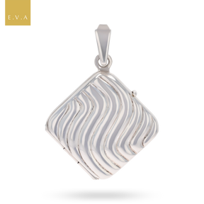 Sterling Silver Rhombus Shaped Wave Locket