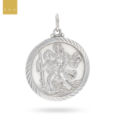 Sterling Silver Diamond Cut St Christopher Pendant By Georg Jensen