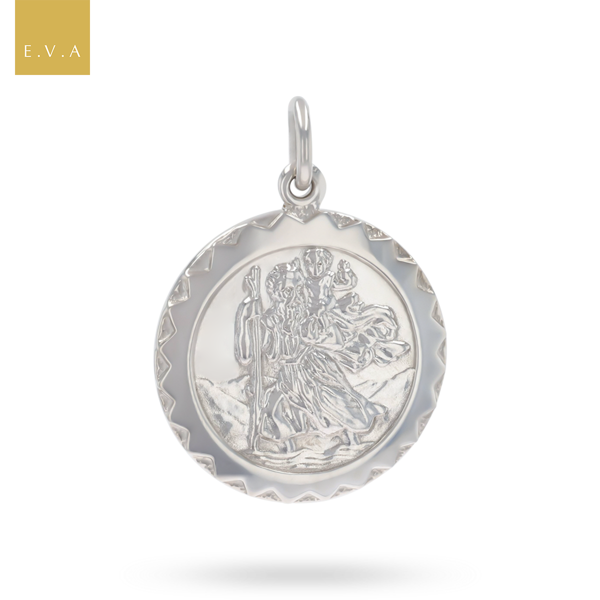 Sterling Silver Double Sided St Christopher Pendant By Georg Jensen