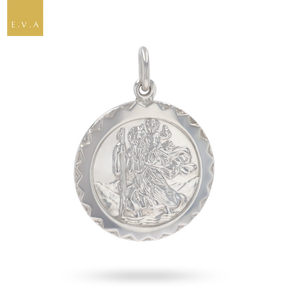 Sterling Silver Double Sided St Christopher Pendant By Georg Jensen