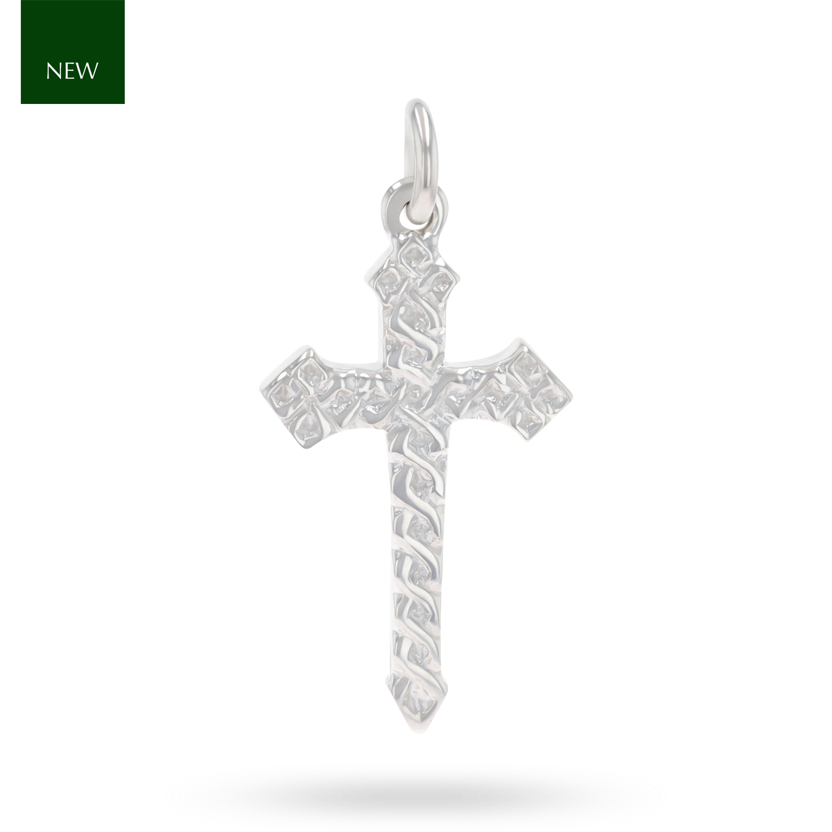Sterling Silver Celtic Knot Embossed Cross Pendant