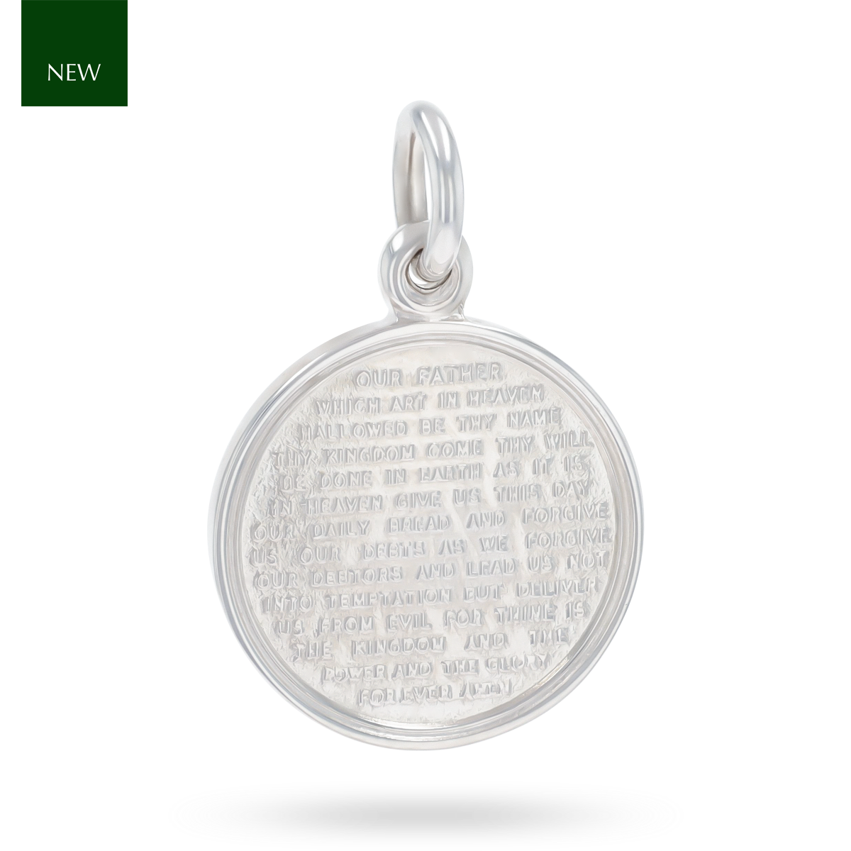Sterling Silver The Lords Prayer Round Disc Pendant
