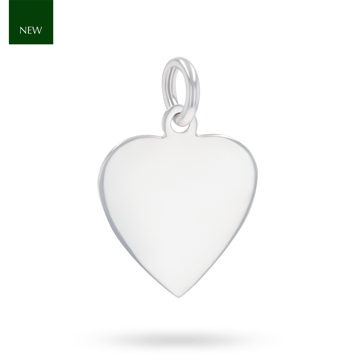 Sterling Silver Plain Heart Disc Pendant