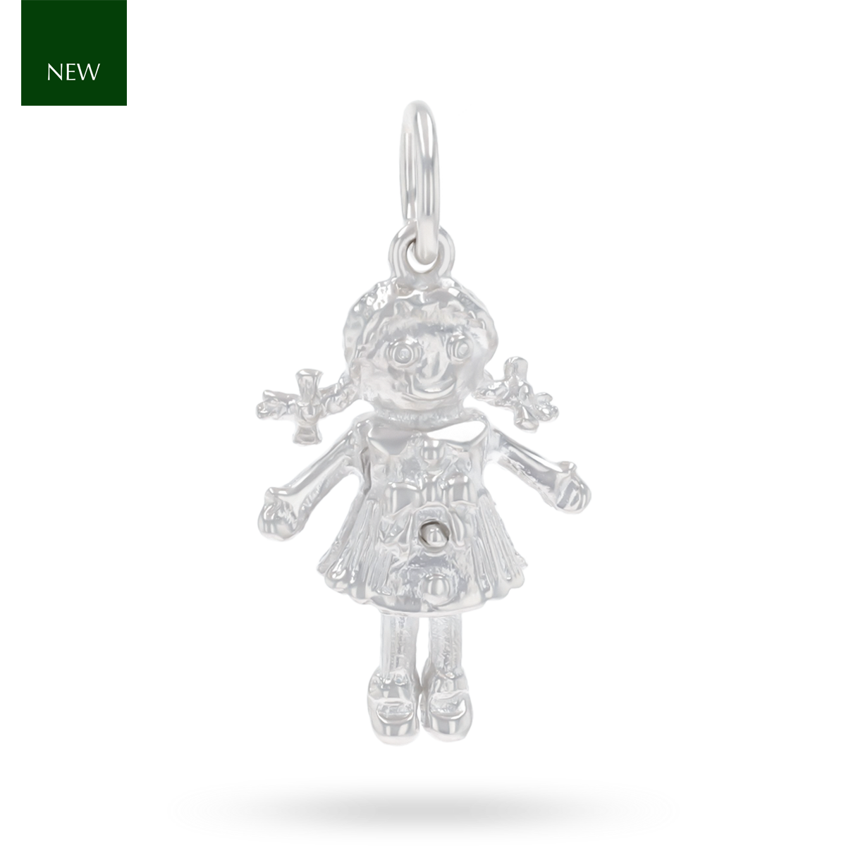 Sterling Silver Moveable Rag Doll Pendant