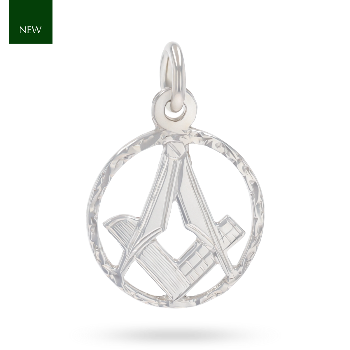 Sterling Silver Round Shaped Cut Out Masonic Pendant