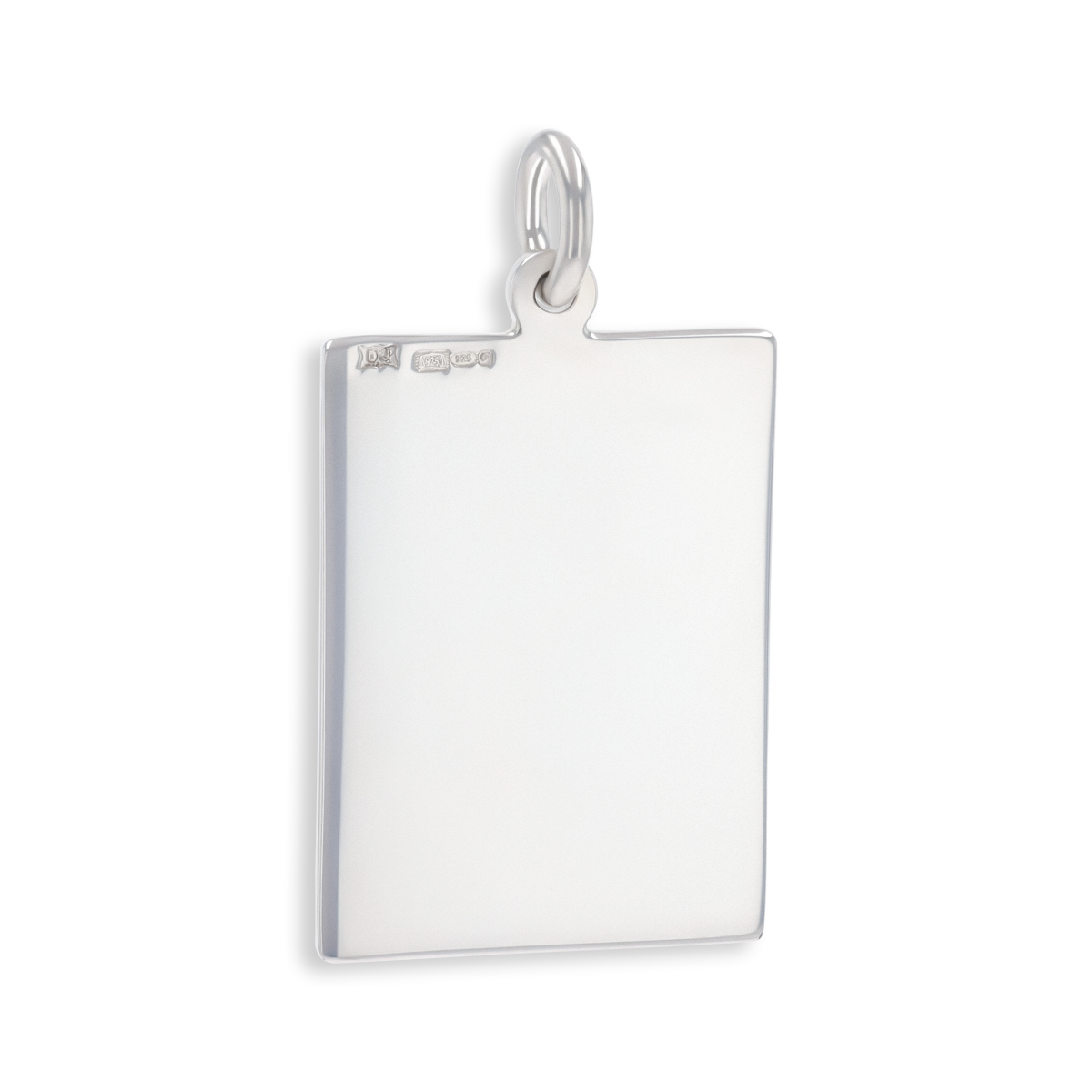 Sterling Silver Rectangle Medical Tag Pendant