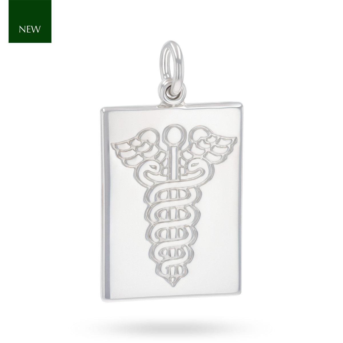 Sterling Silver Rectangle Medical Tag Pendant