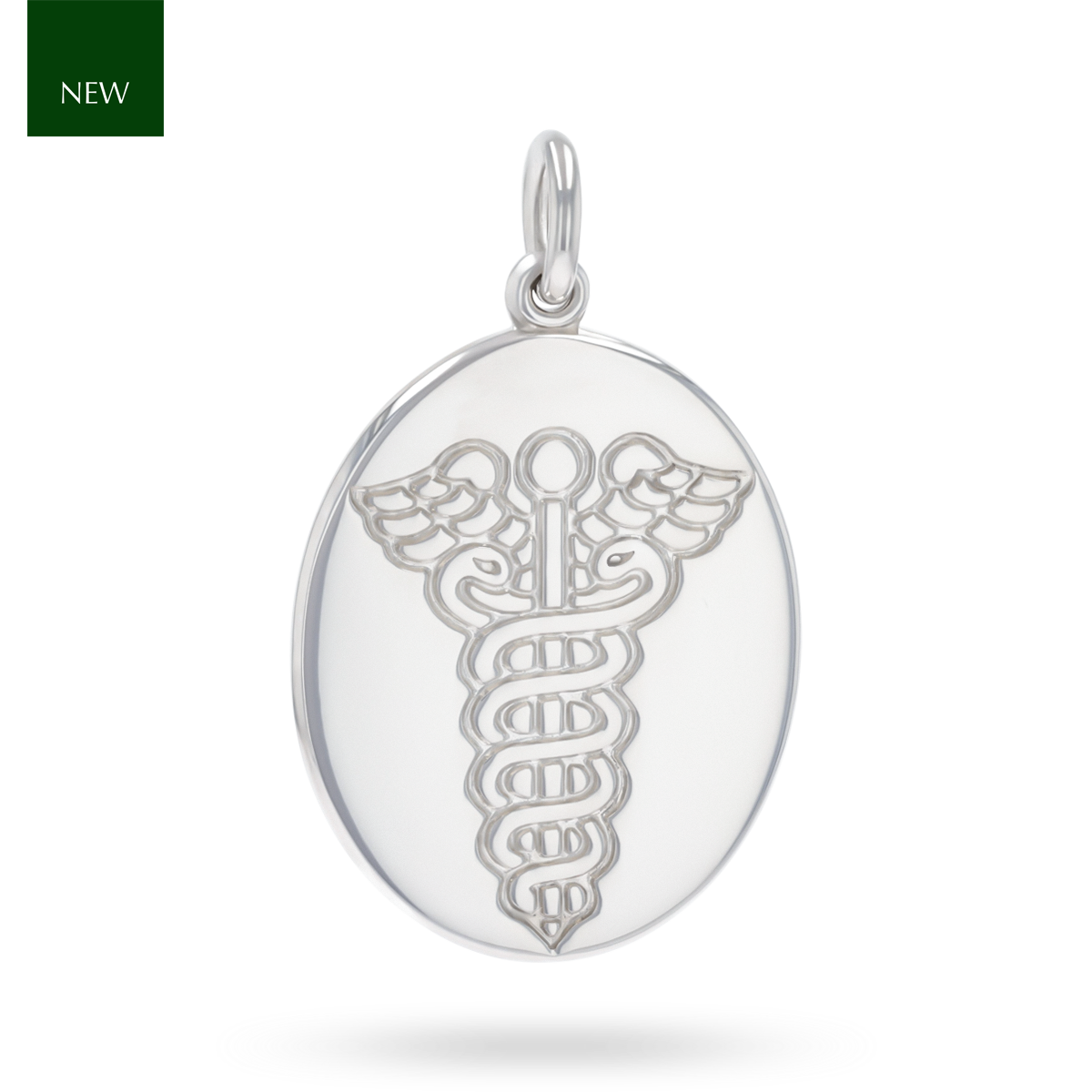 Sterling Silver Oval Medical Tag Pendant