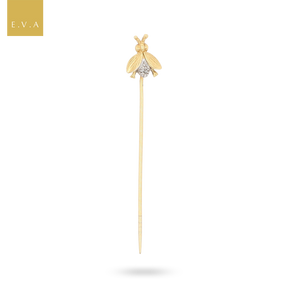 18ct Yellow Gold Diamond Set Bee Stick Pin