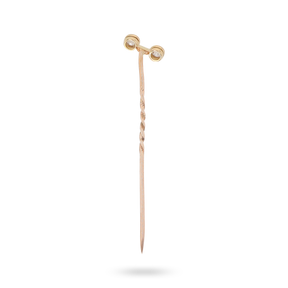 9ct Yellow Gold & Platinum Top Old Cut Diamond Stick Pin