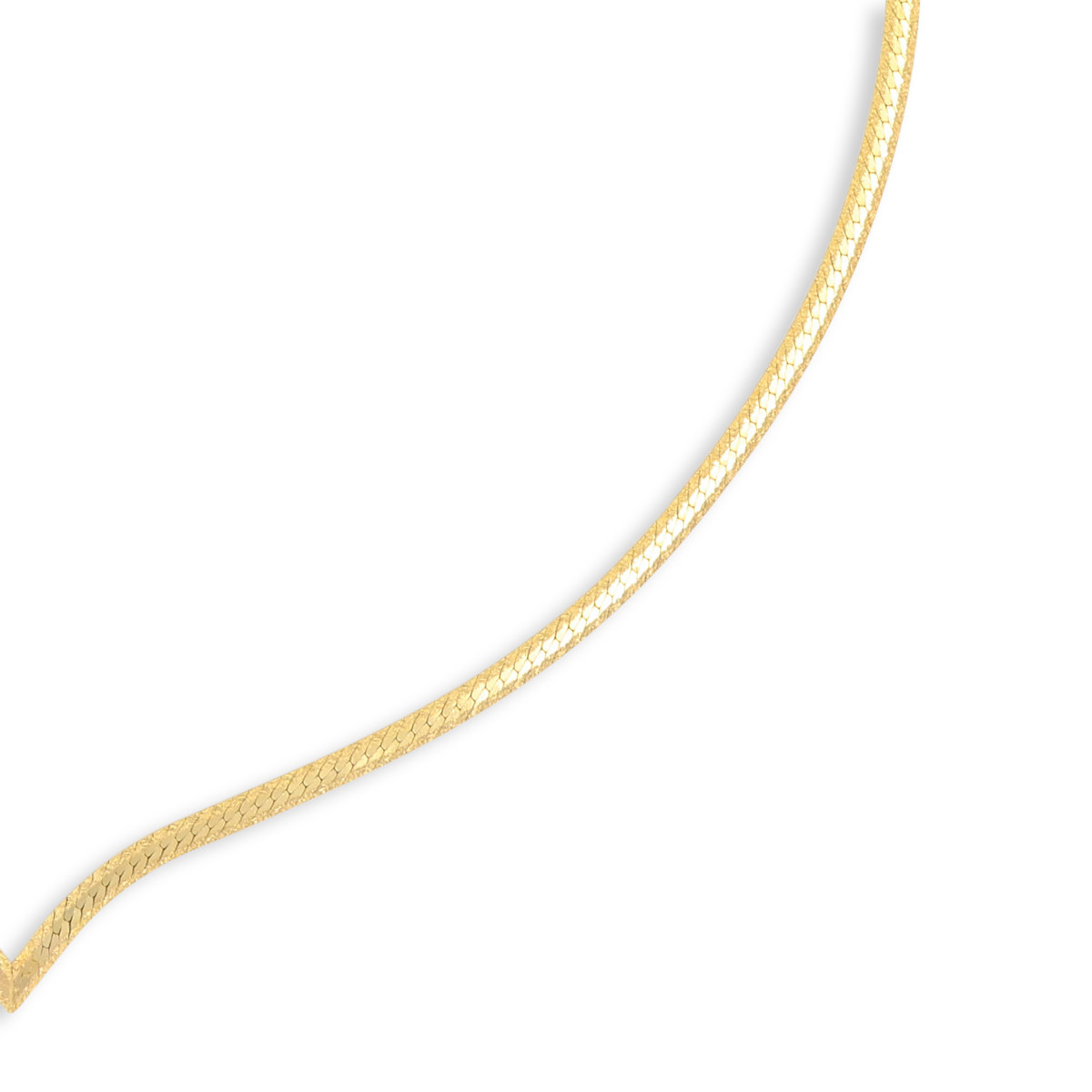 9ct Yellow Gold V-Shape 2.5mm Herringbone Collarette Necklace