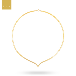 9ct Yellow Gold V-Shape 2.5mm Herringbone Collarette Necklace