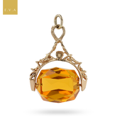 9ct Yellow Gold Citrine Spinning Watch Fob