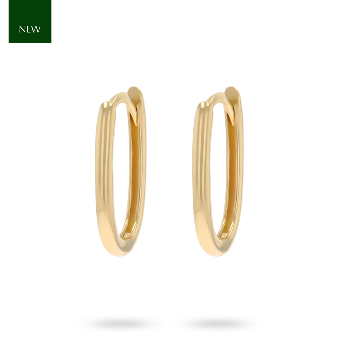 9ct Yellow Gold Hinged Oval Huggie Earrings