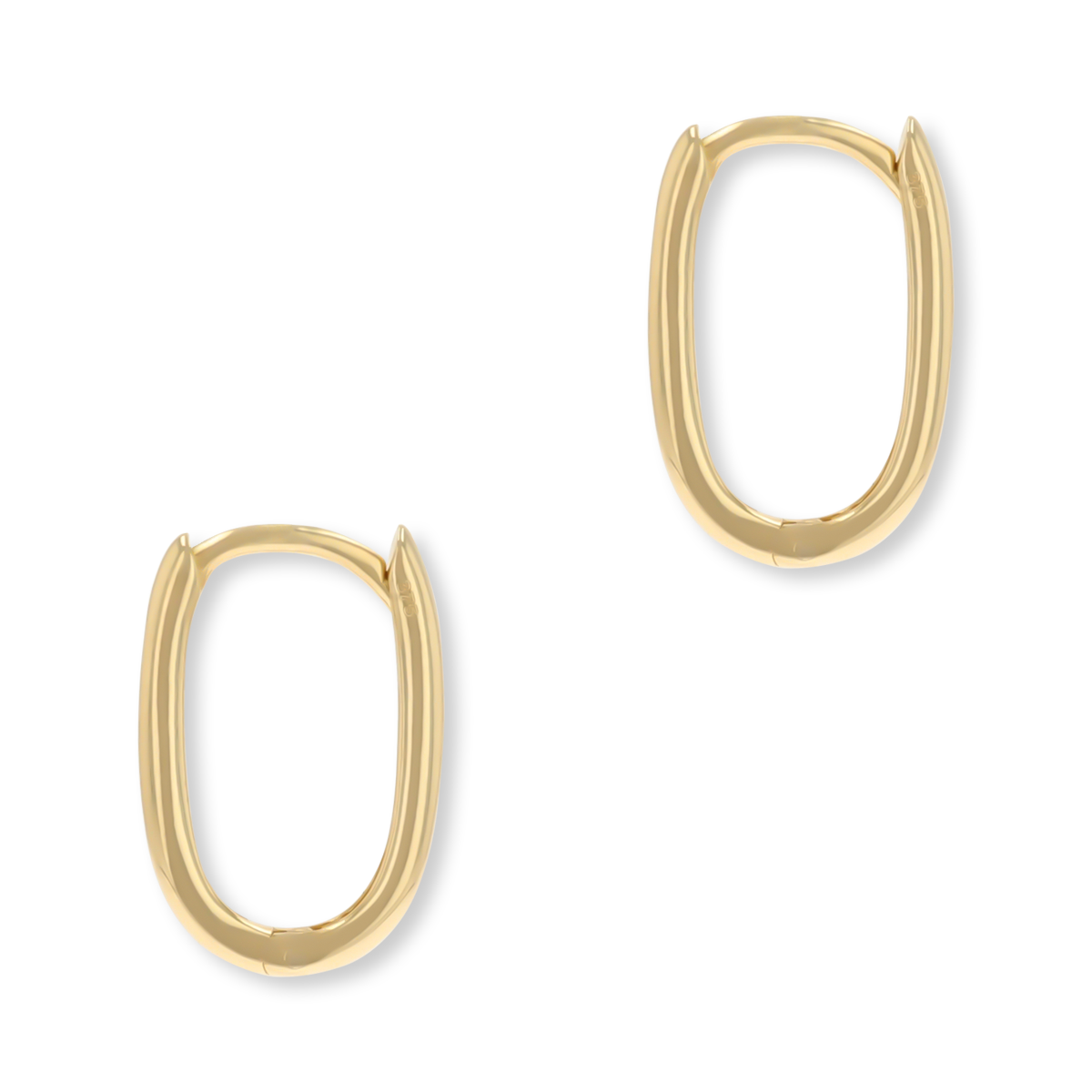 9ct Yellow Gold Hinged Oval Huggie Earrings