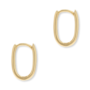 9ct Yellow Gold Hinged Oval Huggie Earrings