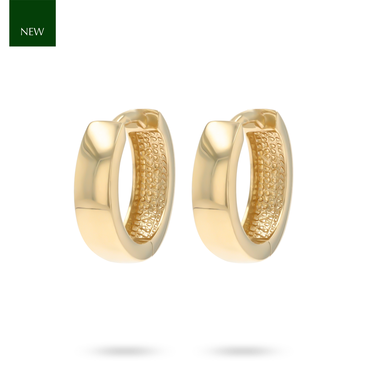 9ct Yellow Gold 10mm Hinged Chunky Huggie Earrings