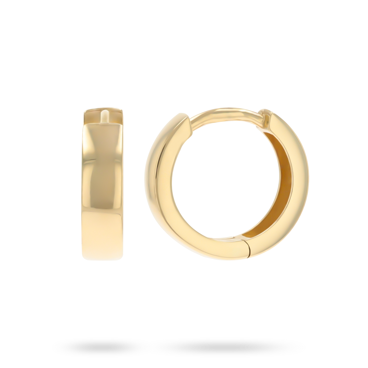 9ct Yellow Gold 10mm Hinged Chunky Huggie Earrings