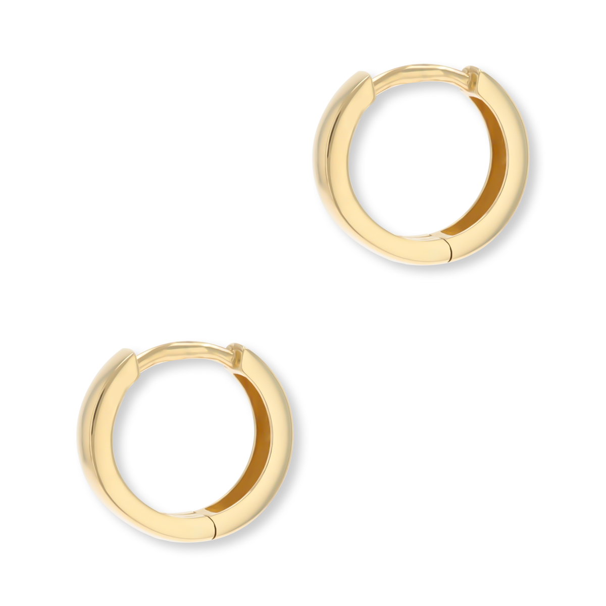 9ct Yellow Gold 10mm Hinged Chunky Huggie Earrings