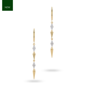 9ct Yellow Gold Cubic Zirconia Shard Drop Earrings