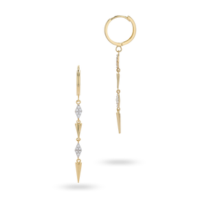 9ct Yellow Gold Cubic Zirconia Shard Drop Earrings