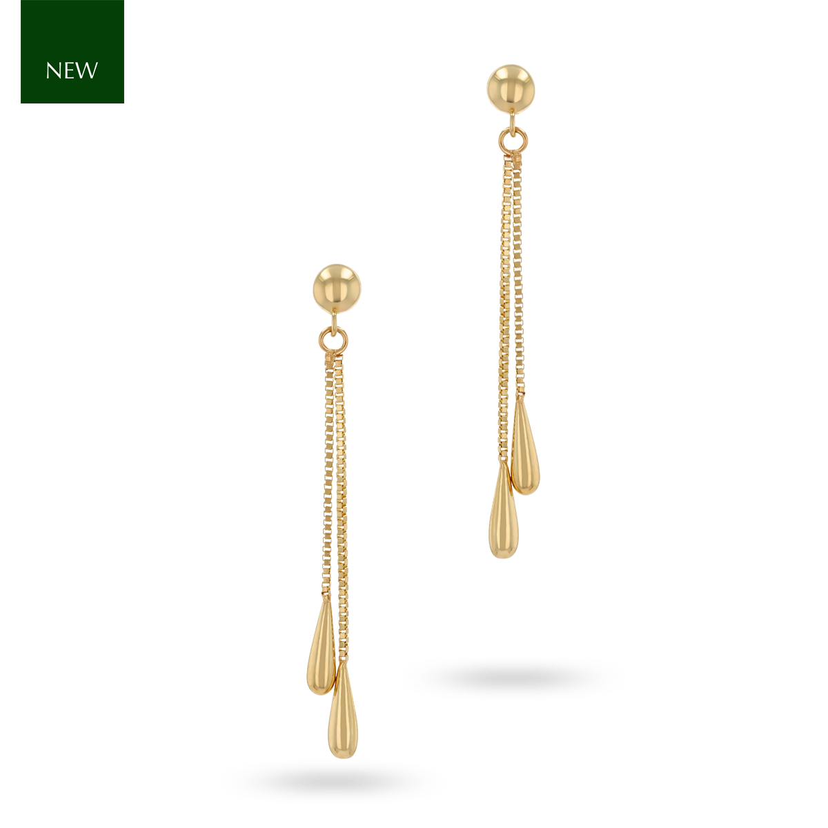 9ct Yellow Gold Tassel Teardrop Earrings