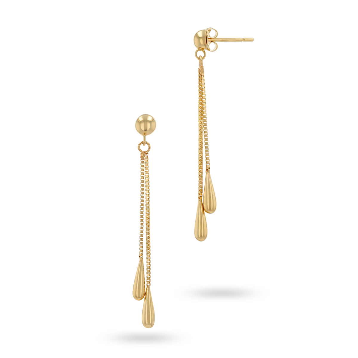 9ct Yellow Gold Tassel Teardrop Earrings