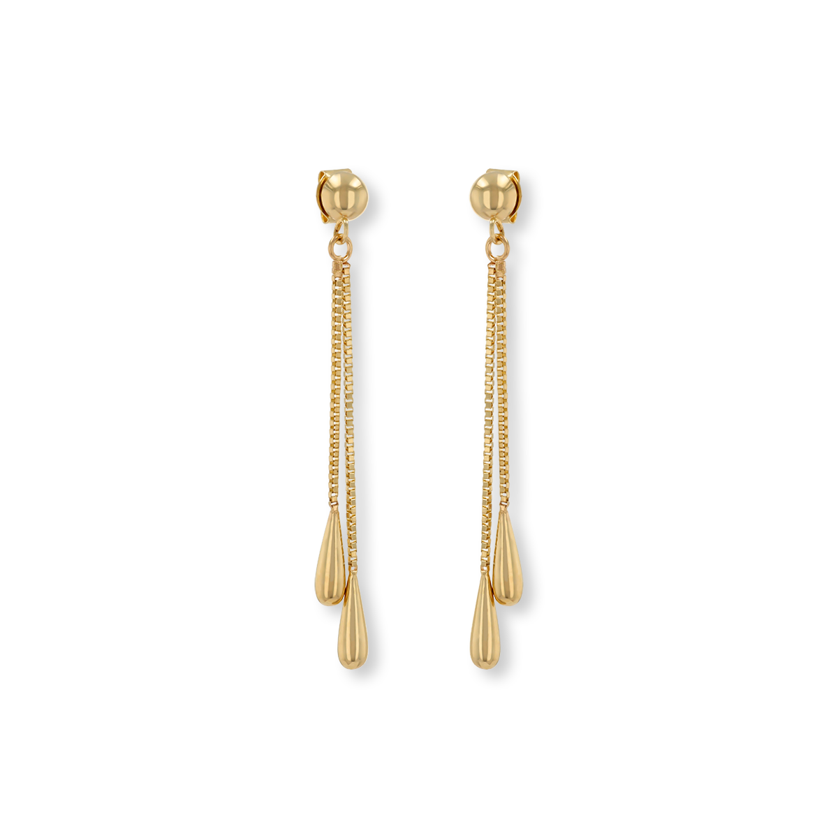 9ct Yellow Gold Tassel Teardrop Earrings