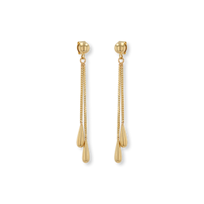 9ct Yellow Gold Tassel Teardrop Earrings