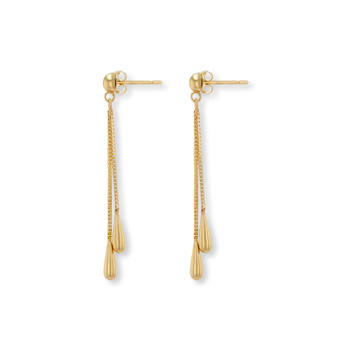 9ct Yellow Gold Tassel Teardrop Earrings