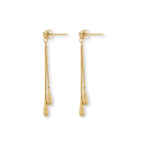 9ct Yellow Gold Tassel Teardrop Earrings