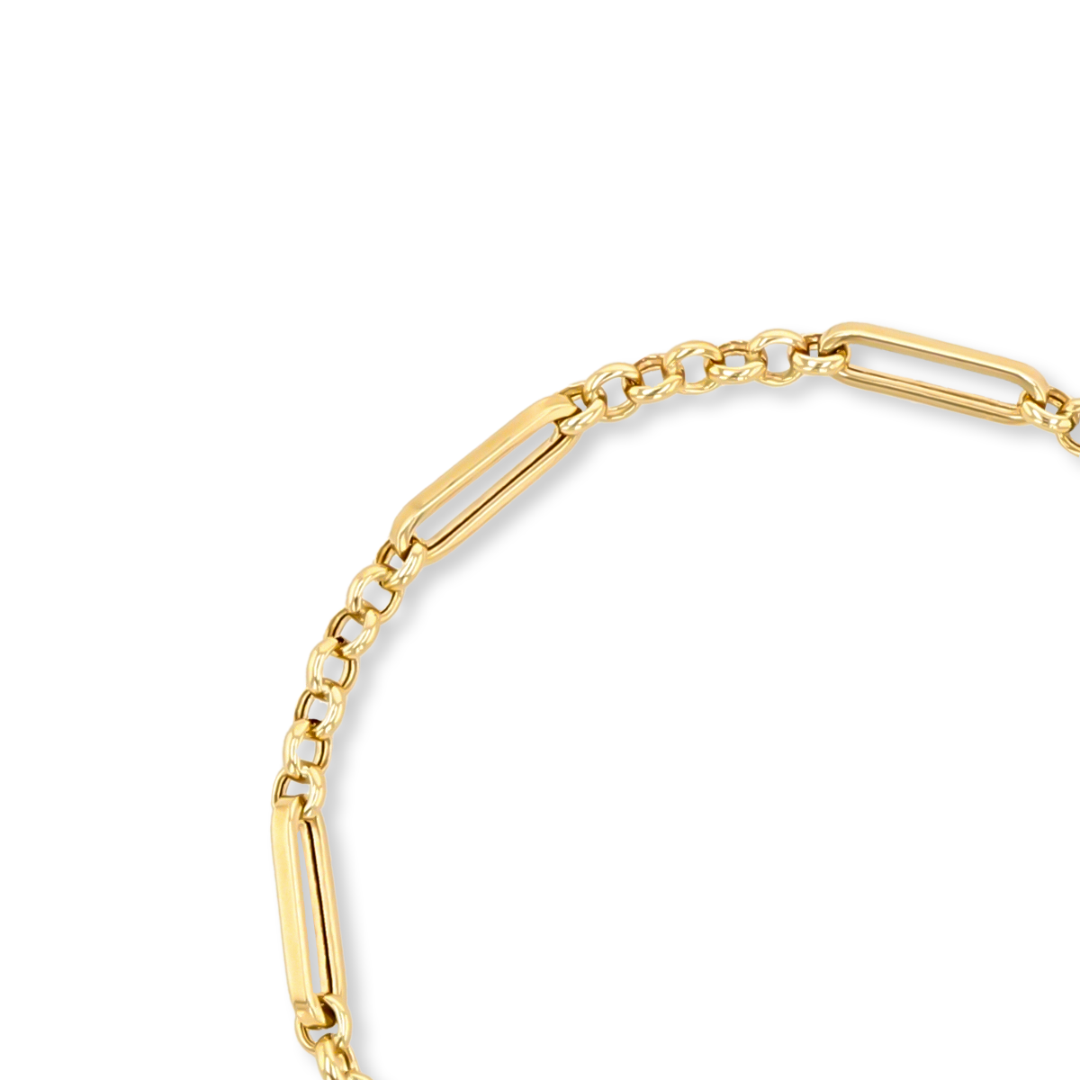 9ct Yellow Gold Albert Design Figaro Belcher Link Bracelet