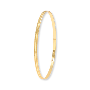 9ct Yellow Gold 3mm Diamond Cut Patterned Stacking Bangle