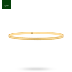 9ct Yellow Gold 3mm Diamond Cut Patterned Stacking Bangle