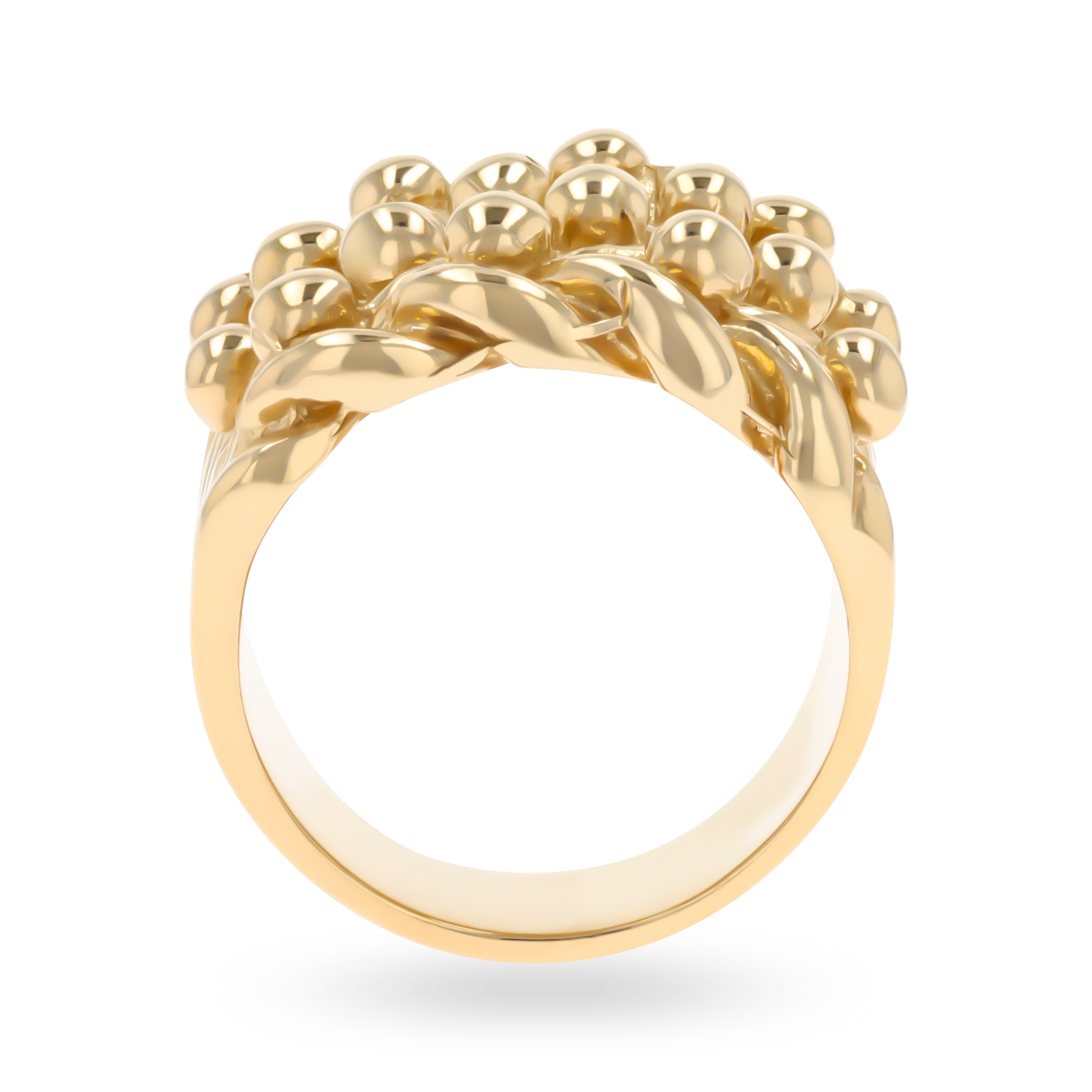 9ct Yellow Gold 4-Row Large Size Keeper Ring