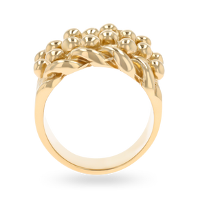 9ct Yellow Gold 4-Row Large Size Keeper Ring