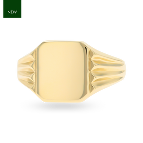 9ct Yellow Gold 12x11mm Plain Rectangular Signet Ring