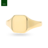 9ct Yellow Gold 11x11mm Plain Cushion Signet Ring