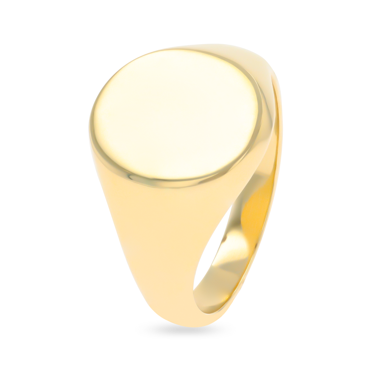 9ct Yellow Gold 15x13mm Plain Oval Signet Ring